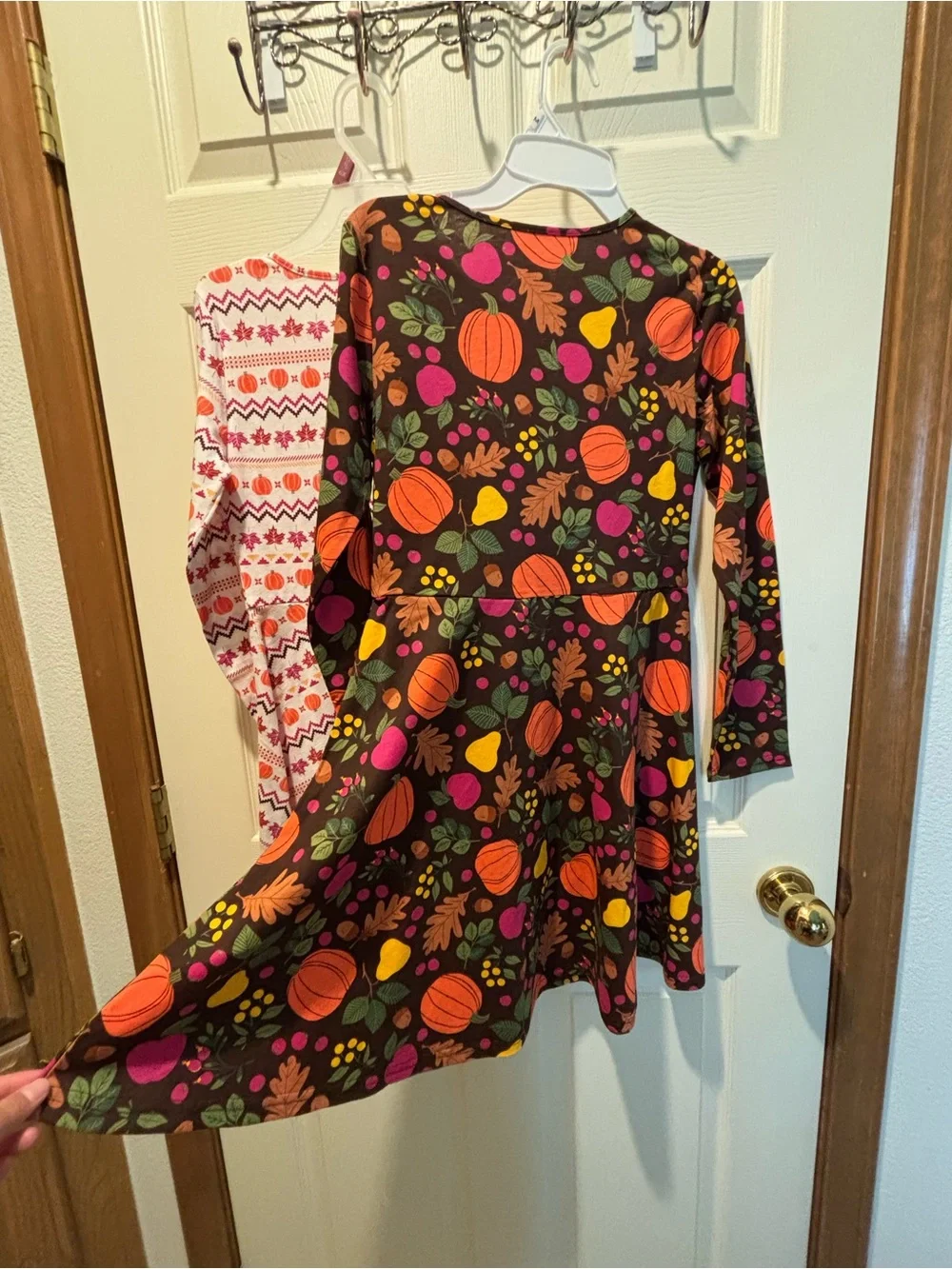 Set of 2 TCP Kids Girl Fall Harvest Pumpkin Thanksgiving Dress Lot Size XL